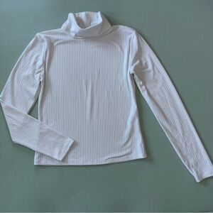 Derek Heart White Ribbed Turtleneck Knit Top Sz M